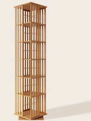 360° Rotating Bamboo CD/DVD Shelf - 6-Tier Space-Saving Media Storage Cabinet for Movies, Organizer with Super Compact Design 360° Rotating Bamboo CD/DVD Shelf - 6-Tier Space-Saving Media Storage Cabinet for Movies, Organizer with Super Compact Design