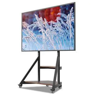 Corner TV Mount Stand for Living Room with Wheels 40 45 55 65 75 inch | Adjustable Height Bracket Heavy Duty 2 Wooden Shelves Base VESA 600x400mm Max Load Bearing 176 pounds Corner TV Mount Stand for Living Room with Wheels 40 45 55 65 75 inch | Adjustable Height Bracket Heavy Duty 2 Wooden Shelves Base VESA 600x400mm Max Load Bearing 176 pounds