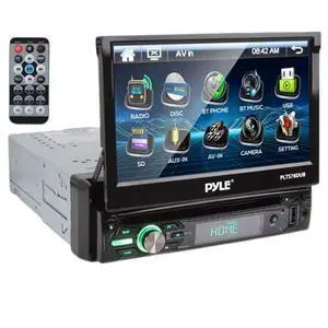 Single DIN Head Unit Receiver - In-Dash Car Stereo CD/DVD Player with 7" Multi-Color Touchscreen Display, Audio Video System with Bluetooth for Wireless Music Streaming & Hands-free Calling Single DIN Head Unit Receiver - In-Dash Car Stereo CD/DVD Player with 7" Multi-Color Touchscreen Display, Audio Video System with Bluetooth for Wireless Music Streaming & Hands-free Calling