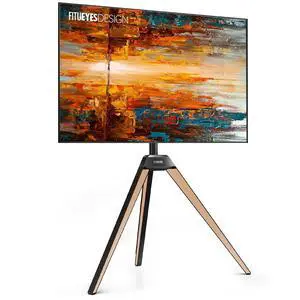 Corner TV Stand for 32-65 Inch TV with Height Adjustable, Oak | Tripod Easel TV Stand with Swivel, Modern Floor Mount for Bedroom Living Room, Made of beech wood, Picasso Series Corner TV Stand for 32-65 Inch TV with Height Adjustable, Oak | Tripod Easel TV Stand with Swivel, Modern Floor Mount for Bedroom Living Room, Made of beech wood, Picasso Series