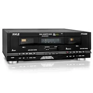 Usa Dual Cassette Deck | Music Recording Device with RCA Cables | Removable Rack Mounting Hardware | CrO2 Tape Selector | Built-in 3 Digit Tape Counter - 110V/220V Usa Dual Cassette Deck | Music Recording Device with RCA Cables | Removable Rack Mounting Hardware | CrO2 Tape Selector | Built-in 3 Digit Tape Counter - 110V/220V