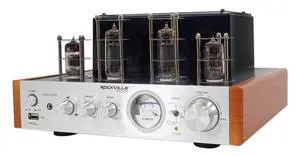 Blutube WD 70W Bluetooth Tube Amplifier Stereo Receiver | 2-Tone Silver/Wood, HDMI, Optical & Coaxial Inputs, USB Playback, Sub Output, Headphone Jack, VU Meter Blutube WD 70W Bluetooth Tube Amplifier Stereo Receiver | 2-Tone Silver/Wood, HDMI, Optical & Coaxial Inputs, USB Playback, Sub Output, Headphone Jack, VU Meter