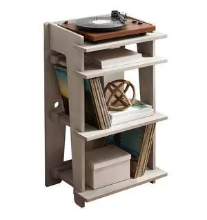Soho Record Player Stand, Media Console with Vinyl Storage, Modern Home Organizer, Gray Soho Record Player Stand, Media Console with Vinyl Storage, Modern Home Organizer, Gray