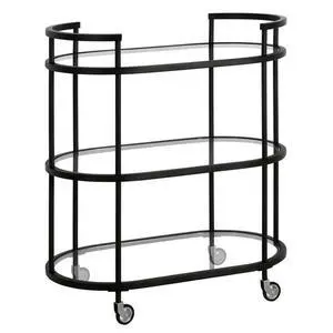 30" Wide Oval Bar Cart in Blackened Bronze, Bar Carts for the Home | Sleek rolling shelving unit that moves room to room with ease, doubling as a stylish bar cart or convenient coffee station 30" Wide Oval Bar Cart in Blackened Bronze, Bar Carts for the Home | Sleek rolling shelving unit that moves room to room with ease, doubling as a stylish bar cart or convenient coffee station