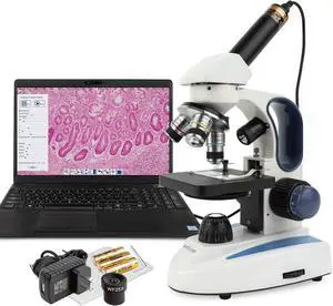 M158C-2L-E2 Compound Monocular Microscope, WF10x and WF25x | 40X-1000X Magnification Range 2MP CMOS Sensor USB 2.0 Connectivity Compound Biological Microscope Built-In LED M158C-2L-E2 Compound Monocular Microscope, WF10x and WF25x | 40X-1000X Magnification Range 2MP CMOS Sensor USB 2.0 Connectivity Compound Biological Microscope Built-In LED