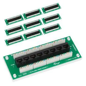 8-Port CAT6 Ethernet Data Module with Universal Adhesive Mount, UL Listed, Compact PCB Board, 10-Pack 8-Port CAT6 Ethernet Data Module with Universal Adhesive Mount, UL Listed, Compact PCB Board, 10-Pack