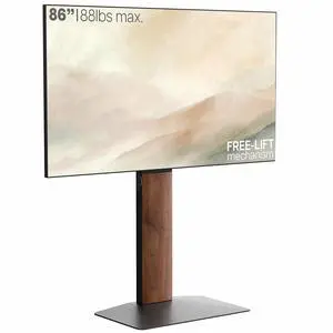 FreeLift TV Floor Stand for 55 to 86 Screens with Heavy Duty Super-Sized Base, Holds 88 lbs, Black and Dark Walnut, STAND-TV86S FreeLift TV Floor Stand for 55 to 86 Screens with Heavy Duty Super-Sized Base, Holds 88 lbs, Black and Dark Walnut, STAND-TV86S