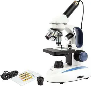 M158C-2L-E1 Digital Cordless Compound Monocular Microscope, WF10x | 40X-1000X Magnification Range 1.3MP CMOS Sensor USB 2.0 Connectivity Compound Biological Microscope Cordless Battery M158C-2L-E1 Digital Cordless Compound Monocular Microscope, WF10x | 40X-1000X Magnification Range 1.3MP CMOS Sensor USB 2.0 Connectivity Compound Biological Microscope Cordless Battery
