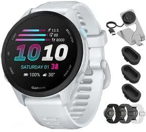 Forerunner 70, 1.2" AMOLED GPS Running Watch, Training Readiness, 13-Day Battery, Whitestone, 010-04307-01 w/Deco Essentials 20mm Nylon Bands 3-Pack, Charging Dock & 3-Pack Dust Cover Forerunner 70, 1.2" AMOLED GPS Running Watch, Training Readiness, 13-Day Battery, Whitestone, 010-04307-01 w/Deco Essentials 20mm Nylon Bands 3-Pack, Charging Dock & 3-Pack Dust Cover