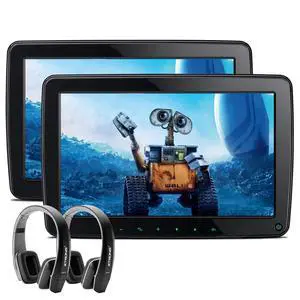 Dual Car Headrest Video Player 11.6 Inch IPS Screen Portable Car Headrest Mount Monitor with 2 Black Wireless IR Headphones Supports 1080P Video, HDMI Input, USB/SD, AV in, IR FM Dual Car Headrest Video Player 11.6 Inch IPS Screen Portable Car Headrest Mount Monitor with 2 Black Wireless IR Headphones Supports 1080P Video, HDMI Input, USB/SD, AV in, IR FM
