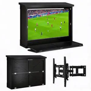 50-55" Outdoor TV Enclosure with Mount, Outside Weatherproof Hard TV Box | Dual-Arm Steel Bracket Included, Outdoor TV Box Weatherproof for Covered Patio,Pool & Pergola Black 50-55" Outdoor TV Enclosure with Mount, Outside Weatherproof Hard TV Box | Dual-Arm Steel Bracket Included, Outdoor TV Box Weatherproof for Covered Patio,Pool & Pergola Black