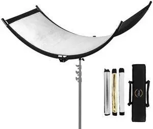 ArcLight II U-Shape Curved Photography Reflector Kit, 24 x 58.5 in, with Reflective Silver, White & Wave Gold Fabrics, Adjustable Base Bracket and Carry Bag for Portrait, Beauty, Photo & Studio ArcLight II U-Shape Curved Photography Reflector Kit, 24 x 58.5 in, with Reflective Silver, White & Wave Gold Fabrics, Adjustable Base Bracket and Carry Bag for Portrait, Beauty, Photo & Studio