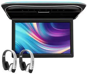 11.6 Inch Car Overhead Roof Mounted Monitor Screen Ultra-Thin Flip Down TV for Cars 1080P Car Video Player Support IR, USB, HDMI, AV Input (No DVD), One Pair White IR Headphones Included 11.6 Inch Car Overhead Roof Mounted Monitor Screen Ultra-Thin Flip Down TV for Cars 1080P Car Video Player Support IR, USB, HDMI, AV Input (No DVD), One Pair White IR Headphones Included