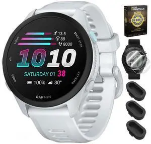 Forerunner 70, 1.2" AMOLED GPS Running Watch, Training Readiness, 13-Day Battery, Whitestone, 010-04307-01 w/Deco Essentials 26-Month CPS, Screen Protector & 3-Pack Dust Cover Forerunner 70, 1.2" AMOLED GPS Running Watch, Training Readiness, 13-Day Battery, Whitestone, 010-04307-01 w/Deco Essentials 26-Month CPS, Screen Protector & 3-Pack Dust Cover