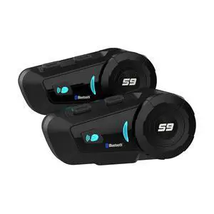 S-9 Motorcycle Helmet Bluetooth Headset 1000m 6 Riders Intercoms, Bluetooth Motorcycle Headset with CVC Noise Cancellation, Helmet Bluetooth Headset with IP65 Waterproof/Handsfree/Voice Control/2 Pack S-9 Motorcycle Helmet Bluetooth Headset 1000m 6 Riders Intercoms, Bluetooth Motorcycle Headset with CVC Noise Cancellation, Helmet Bluetooth Headset with IP65 Waterproof/Handsfree/Voice Control/2 Pack