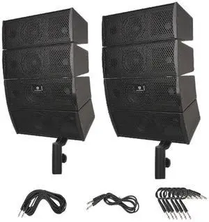 Club A 4X4 Passive Line Array Speaker System Sets with Connecting Cables Eight Tweeter and Eight mid-tweeters, 8 Ohms Impedance Club A 4X4 Passive Line Array Speaker System Sets with Connecting Cables Eight Tweeter and Eight mid-tweeters, 8 Ohms Impedance