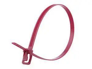 WorkTie 24 Inch Plenum Cranberry Releasable Tie - 100 Pack WorkTie 24 Inch Plenum Cranberry Releasable Tie - 100 Pack