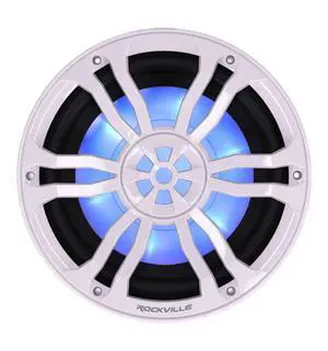 RM-PREMIUM104 White Marine Boat 10" Subwoofer 1200W Dual 4 Ohm, Free Air Design, RGB LED Lighting, Polycarbonate Cone, for Marine Audio Enthusiasts | 1200W Peak / 300W RMS, Waterproof, Polycarbonate C RM-PREMIUM104 White Marine Boat 10" Subwoofer 1200W Dual 4 Ohm, Free Air Design, RGB LED Lighting, Polycarbonate Cone, for Marine Audio Enthusiasts | 1200W Peak / 300W RMS, Waterproof, Polycarbonate C