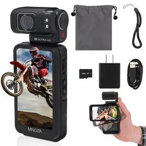 Showtime MN5KGP1 5K 20MP Camcorder w/Tilt Lens Hed and Night Vision | Capture sharp HD video with an easy-to-use touchscreen and versatile zoom for everyday recording Showtime MN5KGP1 5K 20MP Camcorder w/Tilt Lens Hed and Night Vision | Capture sharp HD video with an easy-to-use touchscreen and versatile zoom for everyday recording