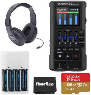 R4 MultiTrak 32-Bit Float Recorder with Stereo Bouncing Bundle with 128GB microSDXC Memory Card, Headphones, Batteries and Charger R4 MultiTrak 32-Bit Float Recorder with Stereo Bouncing Bundle with 128GB microSDXC Memory Card, Headphones, Batteries and Charger