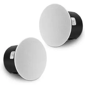 Pair of 6.5" Coaxial in-Ceiling Speakers with Metal Backcan and Tile Rails, 70V/100V/8-Ohm Switchable, Magnetic Grill for Home Theater, White (STCS6C-PAIR) Pair of 6.5" Coaxial in-Ceiling Speakers with Metal Backcan and Tile Rails, 70V/100V/8-Ohm Switchable, Magnetic Grill for Home Theater, White (STCS6C-PAIR)