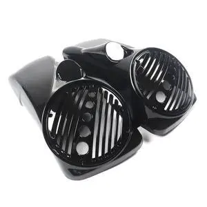 Vivid Black 8" Speaker Lids w/Tweeter Port for 1994-2013 Harley Touring Models Vivid Black 8" Speaker Lids w/Tweeter Port for 1994-2013 Harley Touring Models