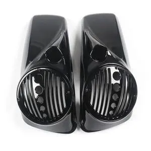 Vivid Black 8" Speaker Lids w/Tweeter Port for Harley Touring Models 2014-up Vivid Black 8" Speaker Lids w/Tweeter Port for Harley Touring Models 2014-up