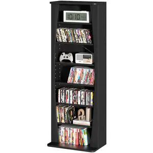 7 Tier Arched DVD Shelf, DVD Rack with Adjustable Shelves, Black | Media Storage Cabinet for CDs & Movies, Media Shelf,Free Standing CD Rack Tower Bookcase or Living Room & Home Office 7 Tier Arched DVD Shelf, DVD Rack with Adjustable Shelves, Black | Media Storage Cabinet for CDs & Movies, Media Shelf,Free Standing CD Rack Tower Bookcase or Living Room & Home Office