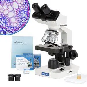 M82ES-SC100-LP100 2000X Binocular Compound LED Microscope+Blank | 40X-2000X Magnification Range Optical Grade Cleaning Paper For Microscope & Camera Lenses Compound Biological M82ES-SC100-LP100 2000X Binocular Compound LED Microscope+Blank | 40X-2000X Magnification Range Optical Grade Cleaning Paper For Microscope & Camera Lenses Compound Biological