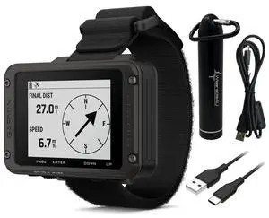 Garmin Foretrex 801 Wrist-Mounted GPS Navigator with Tactical Features,with Strap with AAA Batteries and E-Bank Bundle Garmin Foretrex 801 Wrist-Mounted GPS Navigator with Tactical Features,with Strap with AAA Batteries and E-Bank Bundle