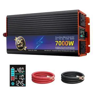 2300W Continuous 7000W Peak Pure Sine Wave Inverter, 12V DC to 110V AC for RV, Truck, Solar Off-Grid & Home Use, with LED Display, AC Outlets & Multi-Safety Protection (12, Volts (DC)) 2300W Continuous 7000W Peak Pure Sine Wave Inverter, 12V DC to 110V AC for RV, Truck, Solar Off-Grid & Home Use, with LED Display, AC Outlets & Multi-Safety Protection (12, Volts (DC))