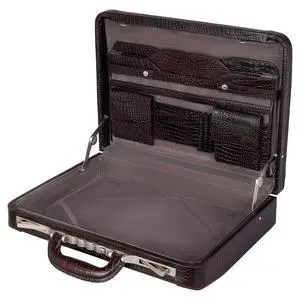Full Grain Leather Briefcase Attache Case For Unisex Size L18 x W4 x H12 Inches Luxury Briefcase Bag (Croc Brown) Full Grain Leather Briefcase Attache Case For Unisex Size L18 x W4 x H12 Inches Luxury Briefcase Bag (Croc Brown)