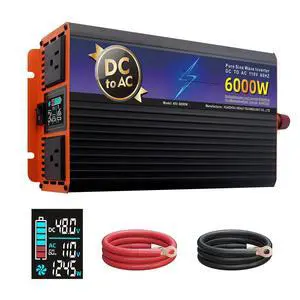 2000W Continuous 6000W Peak Pure Sine Wave Inverter, 12V DC to 110V AC for RV, Truck, Solar Off-Grid, Home & Car, with LCD Display, Dual AC Outlets & Multi-Safety Protection (12, Volts (DC)) 2000W Continuous 6000W Peak Pure Sine Wave Inverter, 12V DC to 110V AC for RV, Truck, Solar Off-Grid, Home & Car, with LCD Display, Dual AC Outlets & Multi-Safety Protection (12, Volts (DC))