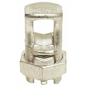 90422 Split Bolt Connector with Spacer, Dual Rate for Copper and Aluminum Conductors, 4/0 AWG, 4/0-4/0 Max Run to Max Tap, 500inlb Torque, 5-Pack 90422 Split Bolt Connector with Spacer, Dual Rate for Copper and Aluminum Conductors, 4/0 AWG, 4/0-4/0 Max Run to Max Tap, 500inlb Torque, 5-Pack