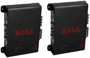 Boss Audio Riot R1004 400 Watt 4 Channel Car Power Amplifier Amp Mosfet (2 Pack) Boss Audio Riot R1004 400 Watt 4 Channel Car Power Amplifier Amp Mosfet (2 Pack)
