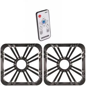 (2) 11L710GLC 10-inch (25cm) Square Subwoofer Grille for 11S10L7,LED, Charcoal & 41KMLC Remote Bundle (2) 11L710GLC 10-inch (25cm) Square Subwoofer Grille for 11S10L7,LED, Charcoal & 41KMLC Remote Bundle