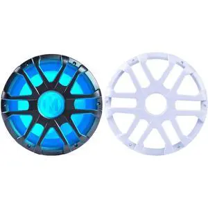 MM1224 12 in Marine Subwoofer Grill Bundle | 12 in marine subwoofer with integrated RGB LEDs and selectable 2 or 4 ohm impedance, plus white MXA12GW 12 in grill MM1224 12 in Marine Subwoofer Grill Bundle | 12 in marine subwoofer with integrated RGB LEDs and selectable 2 or 4 ohm impedance, plus white MXA12GW 12 in grill