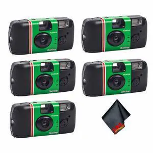 QuickSnap Flash 400 Disposable Camera 5-Pack 27 Exposures Bundle | For Parties, Travel & Everyday Snapshots | Includes Cleaning Cloth QuickSnap Flash 400 Disposable Camera 5-Pack 27 Exposures Bundle | For Parties, Travel & Everyday Snapshots | Includes Cleaning Cloth