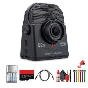 Q2n-4K Handy Video Recorder Bundle | For Music Video & Livestreaming + 64GB microSDXC Memory Card + Card Reader + XLR Cable + Cleaning Kit + Wire Straps Q2n-4K Handy Video Recorder Bundle | For Music Video & Livestreaming + 64GB microSDXC Memory Card + Card Reader + XLR Cable + Cleaning Kit + Wire Straps
