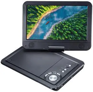 Portable DVD Player 10.1 5-Hour Built-in Rechargeable Battery, 9" Swivel Screen,Built in USB and SD/SDHC Memory Card Slots Remote Control, 3.5 mm Headphone Jack, AC Adapter Car Adapter Portable DVD Player 10.1 5-Hour Built-in Rechargeable Battery, 9" Swivel Screen,Built in USB and SD/SDHC Memory Card Slots Remote Control, 3.5 mm Headphone Jack, AC Adapter Car Adapter