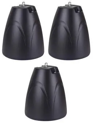 PEN-65T Black 6.5" 70V Hanging Pendant Speaker, 3-Pack | 70V/100V Transformer Taps: 40W, 20W, 10W, 5W or 8 Ohm 60W RMS, Euroblock Terminals, Deep Bass, for Restaurants PEN-65T Black 6.5" 70V Hanging Pendant Speaker, 3-Pack | 70V/100V Transformer Taps: 40W, 20W, 10W, 5W or 8 Ohm 60W RMS, Euroblock Terminals, Deep Bass, for Restaurants
