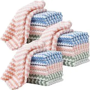 21 Pack Kitchen Towels Dish Towels Microfiber Cleaning Cloths Ultra-Soft, Absorbent & Reusable 10" x 10" Lint Free Cloths Microfiber Cleaning Rags Reusable Washcloths for Furniture, Car, Tea, Bowl. 21 Pack Kitchen Towels Dish Towels Microfiber Cleaning Cloths Ultra-Soft, Absorbent & Reusable 10" x 10" Lint Free Cloths Microfiber Cleaning Rags Reusable Washcloths for Furniture, Car, Tea, Bowl.
