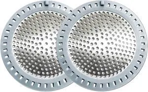 Seatery 2PCS Shower Drain Hair Catcher, Shower Drain Strainer, Stainless Steel with Silicone Edging, 4.75 Inch Diameter Seatery 2PCS Shower Drain Hair Catcher, Shower Drain Strainer, Stainless Steel with Silicone Edging, 4.75 Inch Diameter