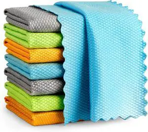 AIDEA Microfiber Glass Cleaning Cloth-8PK, Magic Cleaning Cloths 12"x12" AIDEA Microfiber Glass Cleaning Cloth-8PK, Magic Cleaning Cloths 12"x12"