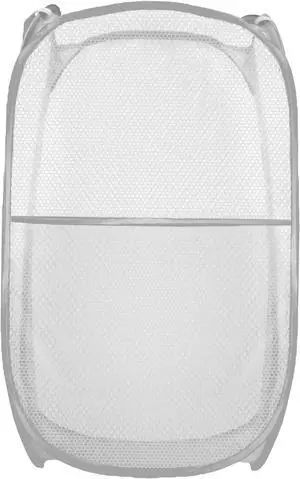 Collapsible Pop Up Laundry Hamper, Extra Large Mesh Foldable Laundry Basket, 28" x 16" x 16" (Grey) Collapsible Pop Up Laundry Hamper, Extra Large Mesh Foldable Laundry Basket, 28" x 16" x 16" (Grey)