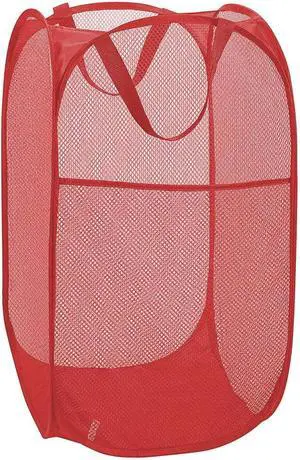Larpur Popup Mesh Laundry Basket, Collapsible and Portable Clothes Washing Laundry Hamper with Reinforced Carry Handle (Red) Larpur Popup Mesh Laundry Basket, Collapsible and Portable Clothes Washing Laundry Hamper with Reinforced Carry Handle (Red)