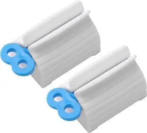 JIAKAI 2pcs Rolling Tube Toothpaste Squeezer Toothpaste Seat Holder Stand for Bathroom AccessoriesBlue JIAKAI 2pcs Rolling Tube Toothpaste Squeezer Toothpaste Seat Holder Stand for Bathroom AccessoriesBlue