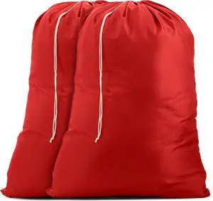 Handy Laundry Nylon XL - Large Capacity with Locking Drawstring, Machine Washable, Fits Laundry Baskets or Hampers, Holds 3 Loads of Clothes - Red (Pack of 2) Handy Laundry Nylon XL - Large Capacity with Locking Drawstring, Machine Washable, Fits Laundry Baskets or Hampers, Holds 3 Loads of Clothes - Red (Pack of 2)