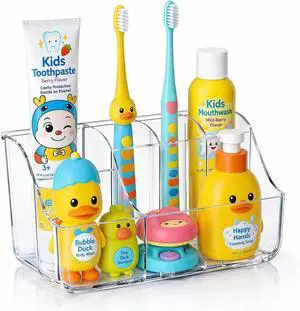 Sotfamily Clear Kids Toothbrush Holders for Bathrooms, 1 Pack(No-Drill) Sotfamily Clear Kids Toothbrush Holders for Bathrooms, 1 Pack(No-Drill)