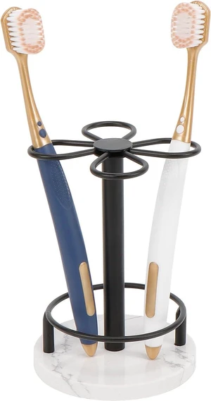 Toothbrush Holder Stand for Bathroom, Metal Toothbrush Organizer with Marble Base, Toothbrush Storage Collection for Family, Suitable for Home Hotel Countertop Vanity (Small, Matte Black) Toothbrush Holder Stand for Bathroom, Metal Toothbrush Organizer with Marble Base, Toothbrush Storage Collection for Family, Suitable for Home Hotel Countertop Vanity (Small, Matte Black)
